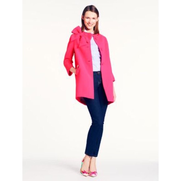 kate spade Jackets & Coats Kate Spade Kendal Pink Bow Coat Poshmark